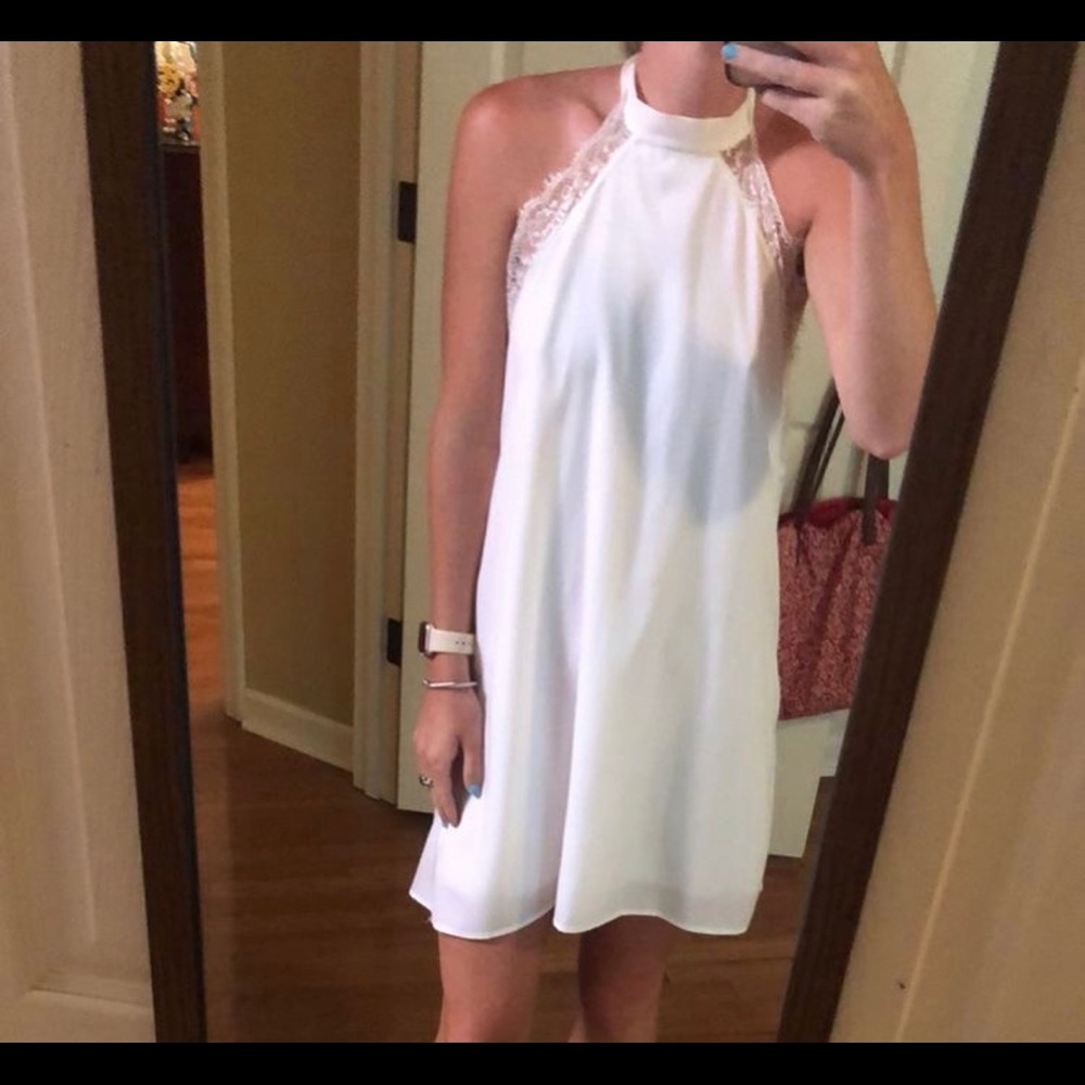 Backless white dress